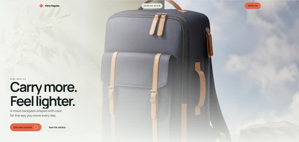 Nine Maples website preview